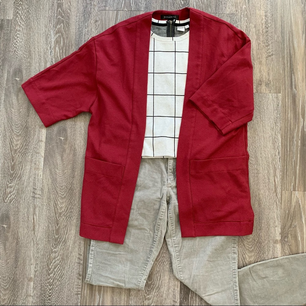 Dynamite open crepe blaser, red, size XS-S